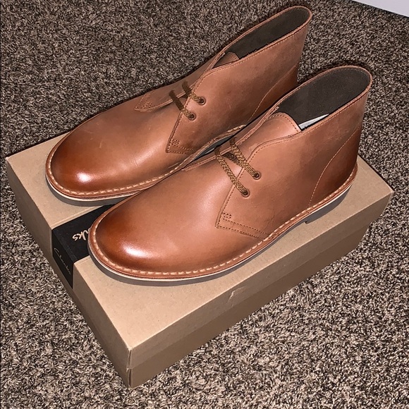 clarks bushacre 2 dark tan leather